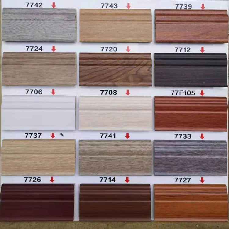 No Cracking 3D Baseboard Interior Flatboard Wall Skirting Line Moulding WPC Skirting