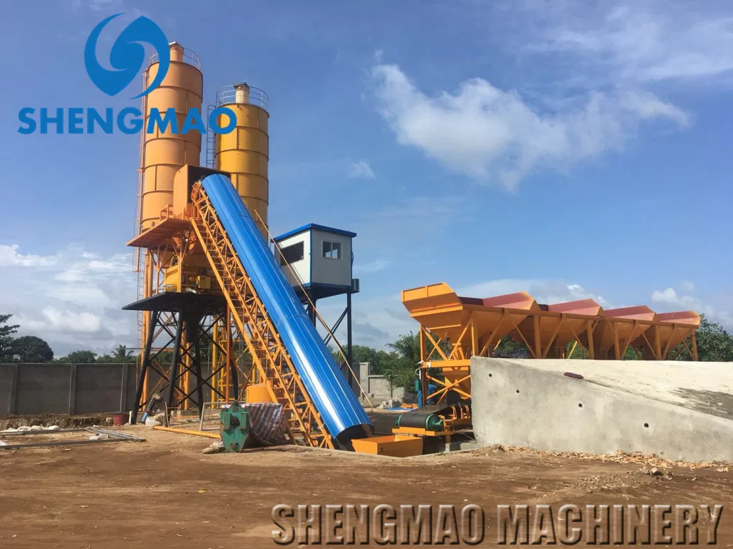 Hzs60 Hzs90 Hzs120 Hzs180 Stationary Full-Automatic Wet Belt Conveyor Precast and Ready Mix Concrete Batching Mixing Plant