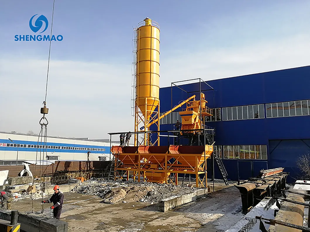 Hzs60 Hzs90 Hzs120 Hzs180 Stationary Full-Automatic Wet Belt Conveyor Precast and Ready Mix Concrete Batching Mixing Plant